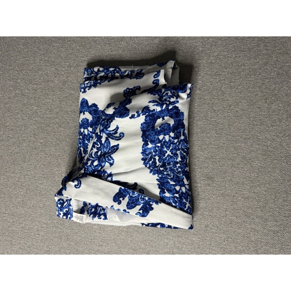 Kim Rogers Women's Open Front Blazer Jacket Size Large Blue And White Floral - Picture 12 of 12